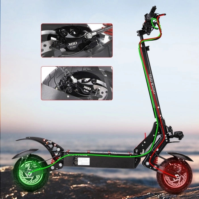Hulajnoga elektryczna Halo Knight T108 - 10-calowe Opony Drogowe 1000W2 Silnik 65km/h Maksymalna Prędkość 52V 28.8Ah Bateria 60km Maksymalny Zasięg