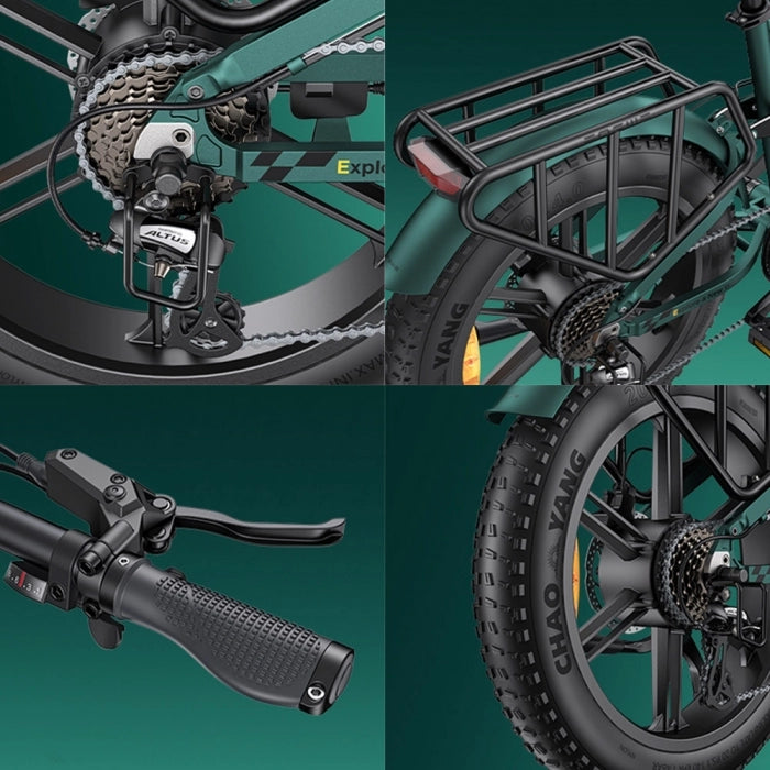 Składany rower elektryczny ENGWE ENGINE Pro 2.0, grube opony 20*4,0 cali, moment obrotowy 75Nm, bateria 52V 16Ah