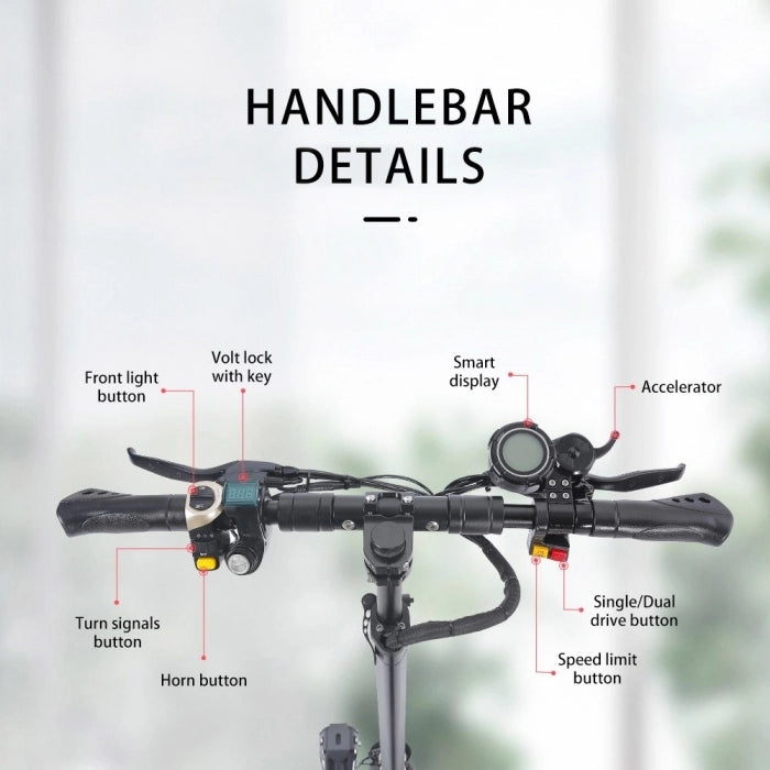 Halo Knight T104 Electric Scooter, 10-inch Off-road Tyres, 52V 1000W*2 Motor, Max. speed 65km/h - Black