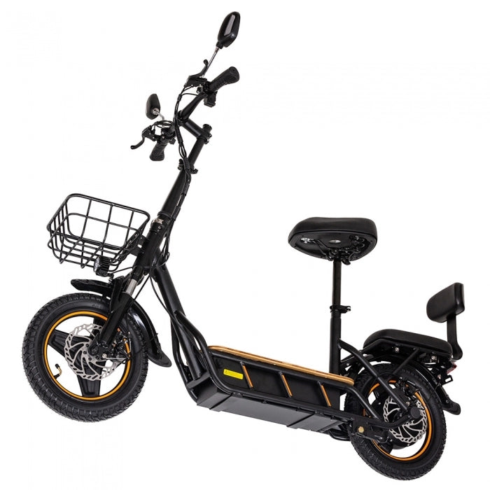 KuKirin C1 Pro Electric Scooter 2024 Upgraded Version with 48V 26Ah & Seat & Rearview Mirror, Foldable, 500W Motor, 14-inch Tire