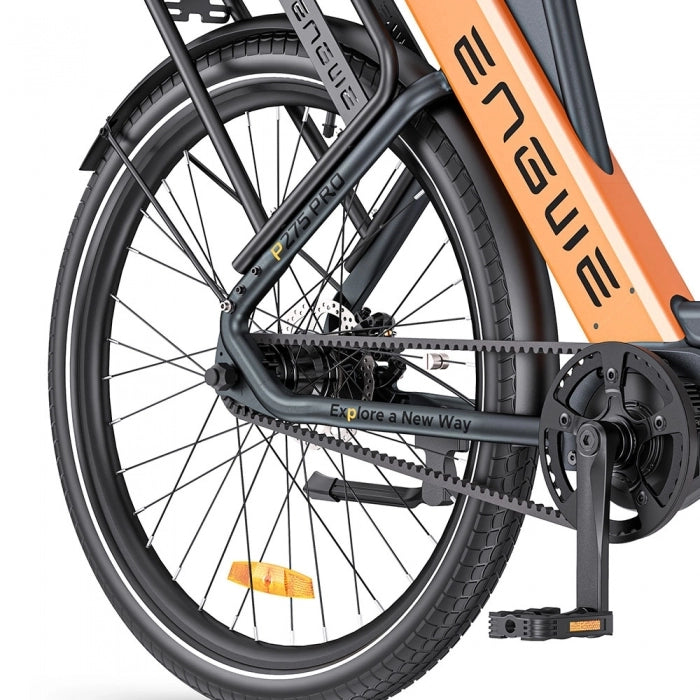 ENGWE P275 Pro City Electric Bike, 27.5'' Spoke Tires, 250W Bafang Brushless Mid-drive Motor, 3-level Automatic Gear Shifter, 36V 19.2Ah Removable Battery, 260km Max Range, Front & Rear Hydraulic Disc Brake